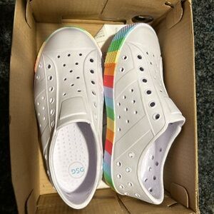 Sperry Kids White Rainbow Slip-On Shoes